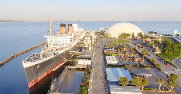 Photo of the Queen Mary/Long Beach for our article on novelty places to stay