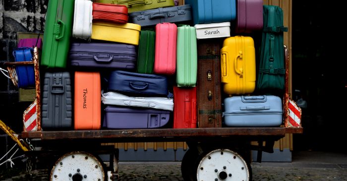 Suitcases pictured for our article on "interesting" items found in luggage.